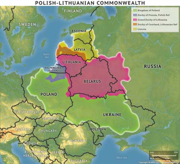 Карта предполагаемой «Великой Польши» в оценках Stratfor Джорджа Фридмана