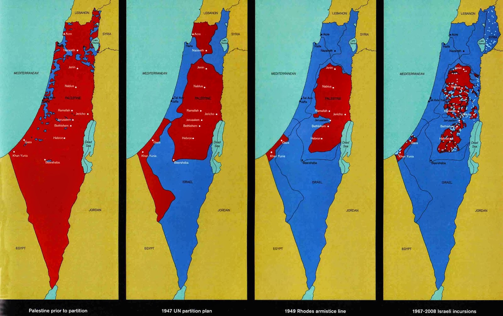Как ужимали территорию Палестины