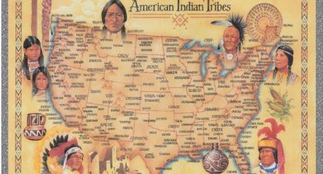 Карта индейских племён Северной Америки