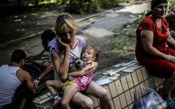 Беженцы с Донбасса на Украине