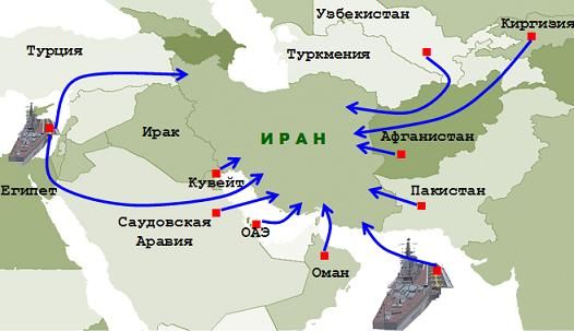 Основные возможные направления нанесения удара по Ирану