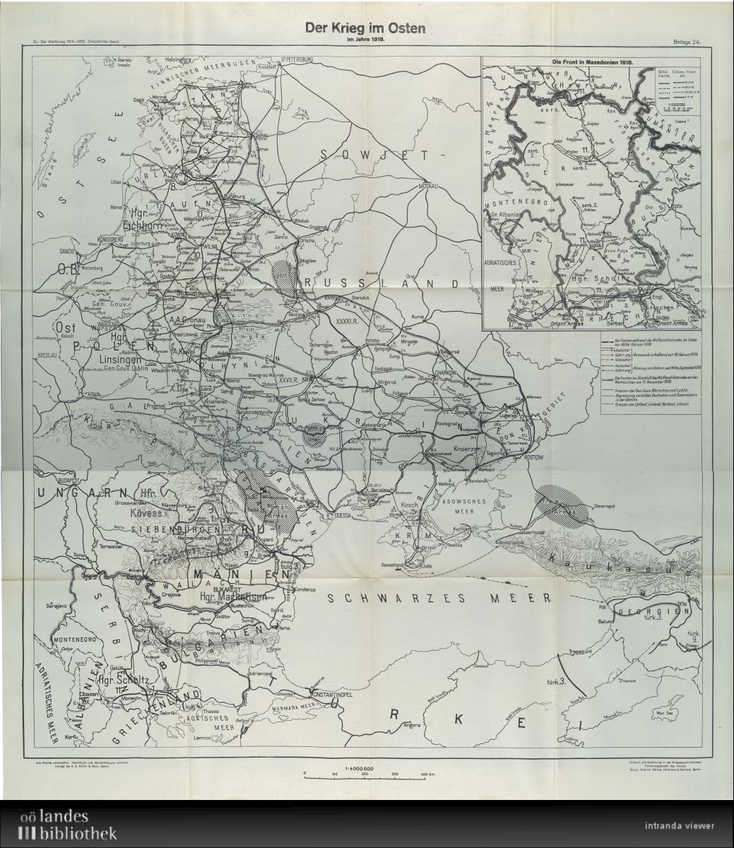 Карта из официальной немецкой истории Первой мировой. Болбочану с Сикевичем там места нет