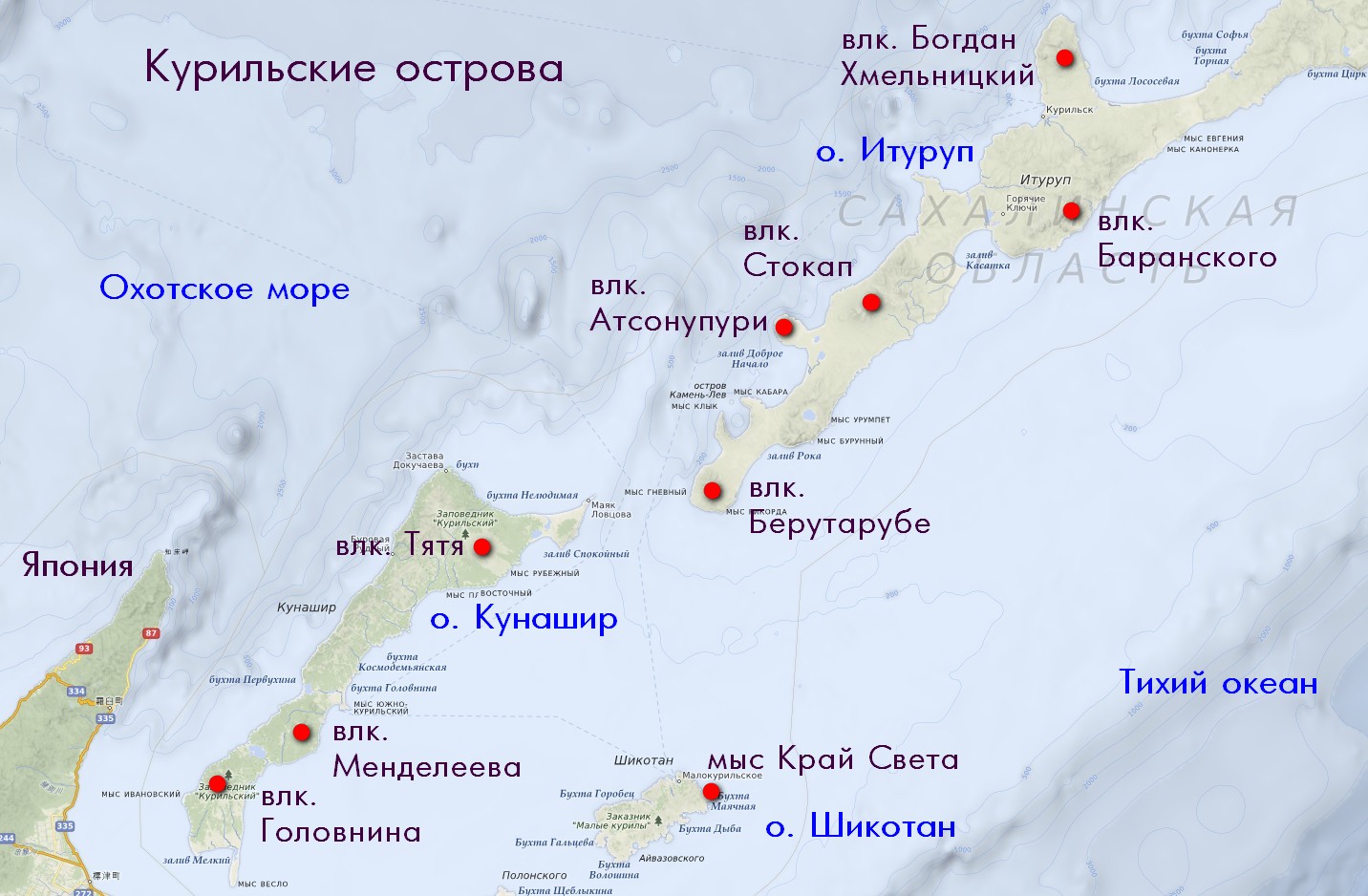 Российские Курильские острова.