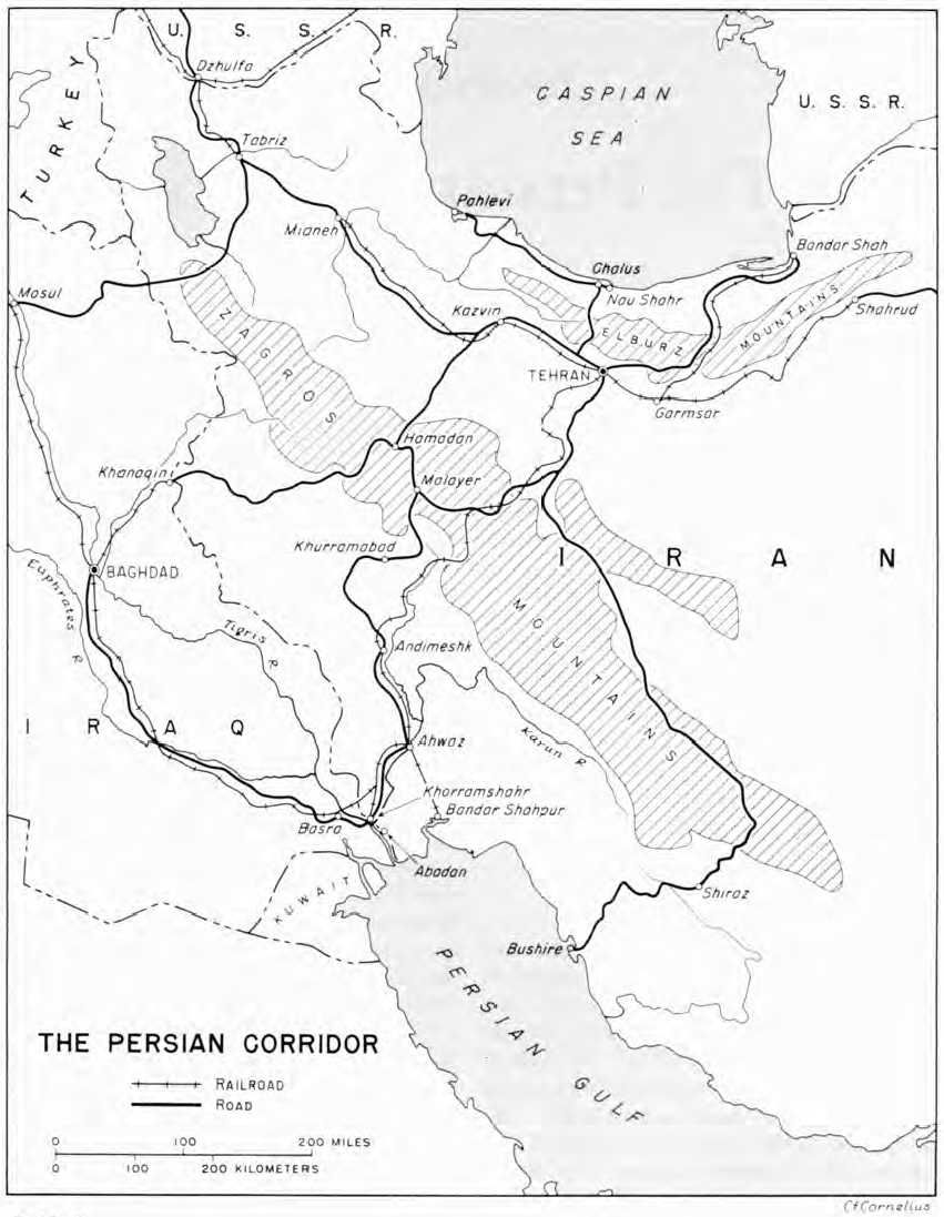 Персидский коридор, карта