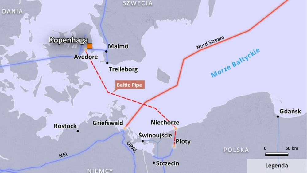 Газопровод Baltic Pipe в проекте. Фото: radioszczecin.pl