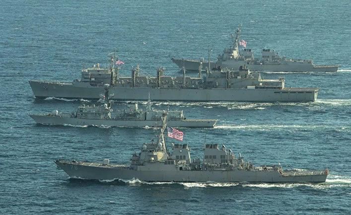 Американская эскадра в Баренцевом море, май 2020 г.