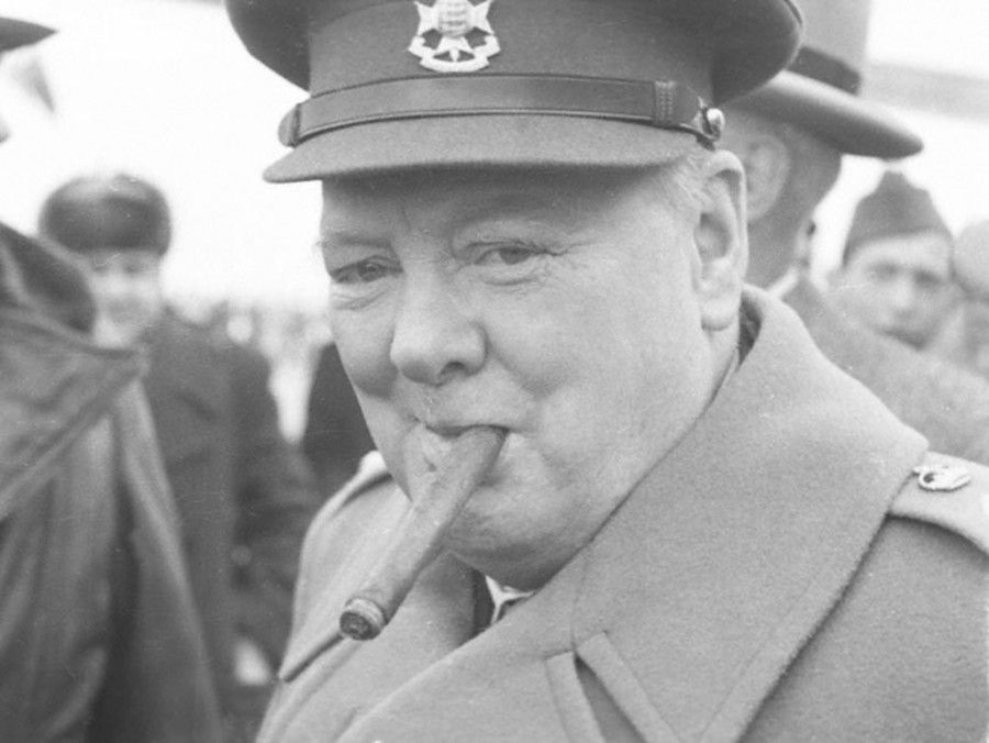 Черчилль на Ялтинской конференции, 1945 г.