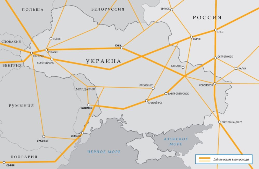 Сеть трубопроводов на Украине