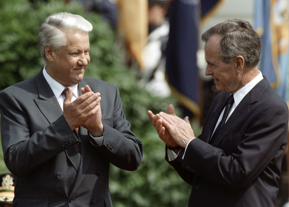 Джордж Буш-старший и Борис Ельцин, 1992 год