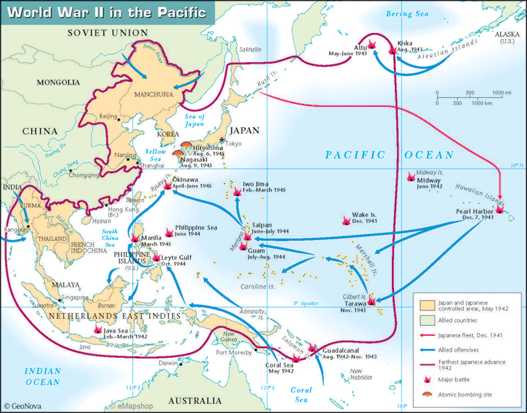 Вторая мировая война на Тихом океане, 1941-42 гг.