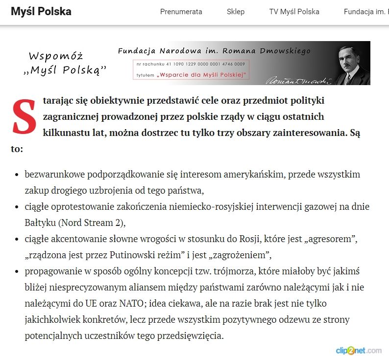 Myśl Polska: «Северный поток – 2» – катастрофа внешней политики Польши