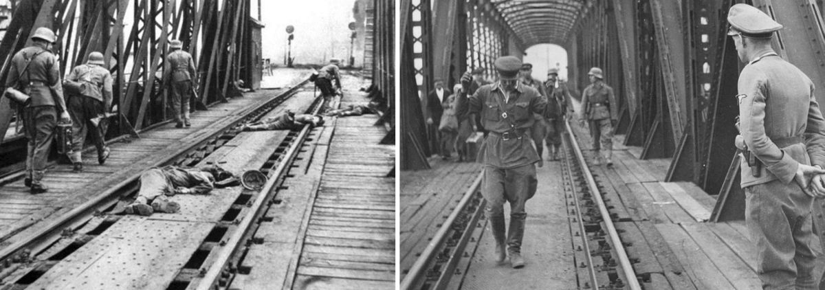 Железнодорожный мост в Перемышле, первые убитые солдаты 101 легкопехотной дивизии Вермахта и первые советские пленные