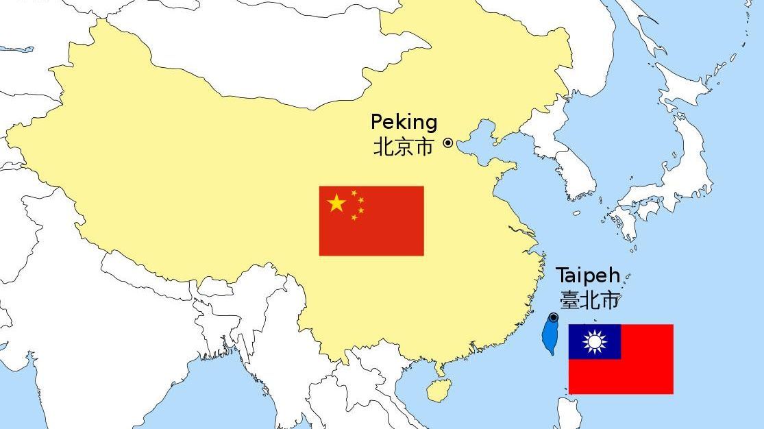 Китай и Тайвань на карте.