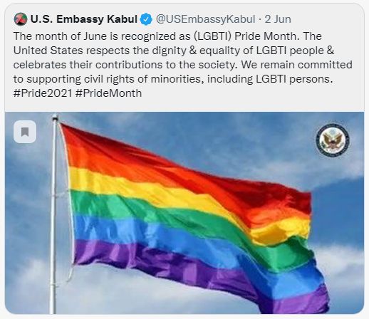 Американское посольство в Кабуле поддерживает ЛГБТ