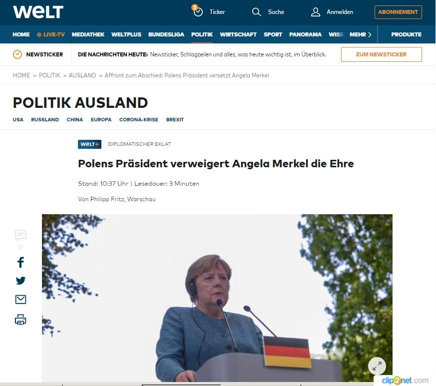 Die Welt: «Поведение Анджея Дуды оскорбительно для Германии»