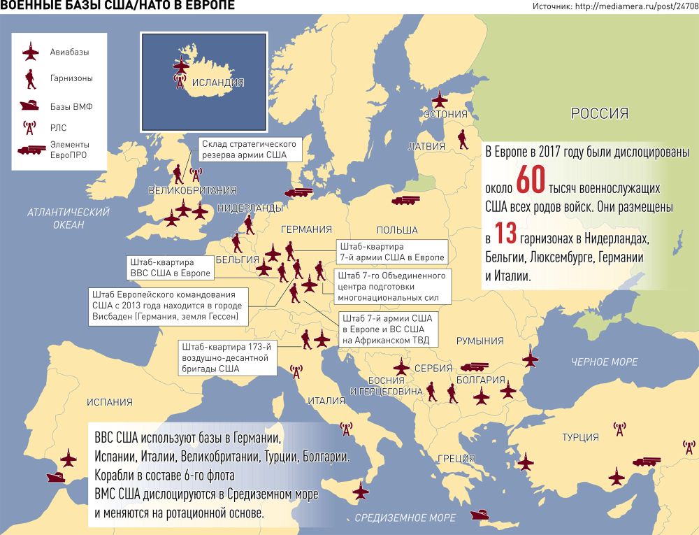Военные базы США и НАТО в Европе