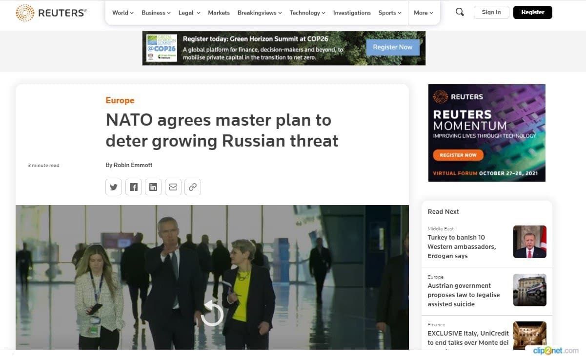 Reuters: НАТО принят план «сдерживания России»