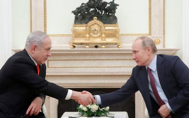 В. Путин и Б. Нетаньяху в Кремле в Москве 30 января 2020 года