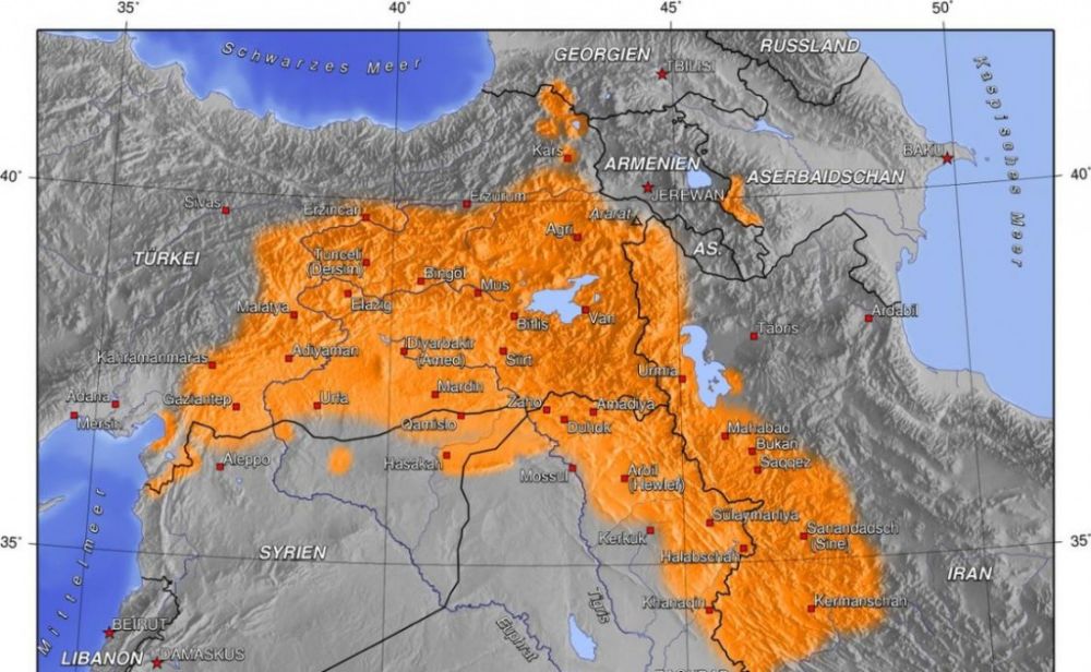 Территория компактного расселения курдов