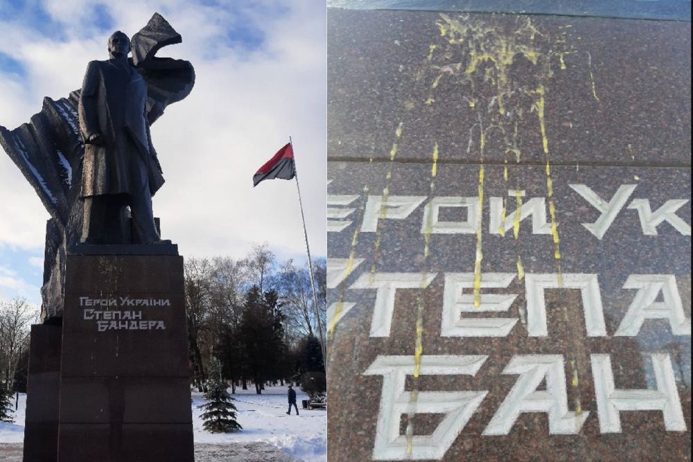 «Яичное нападение» на тернопольского Бандеру