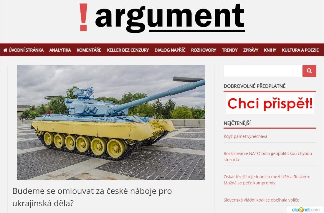 Časopis argument: Чехия поддержит Киев на пути к демократии снарядами?