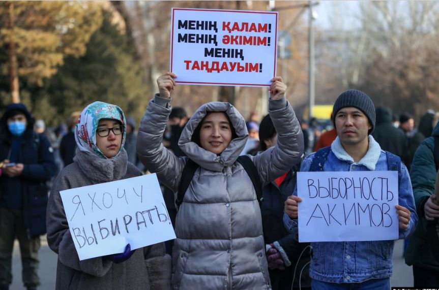 «Антидосаевский» митинг в Алма-Ате