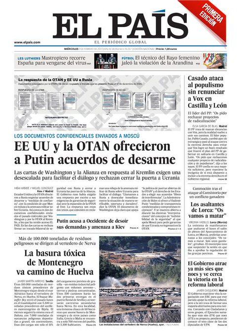 «Испанская» ElPais публикует ответ НАТО Москве