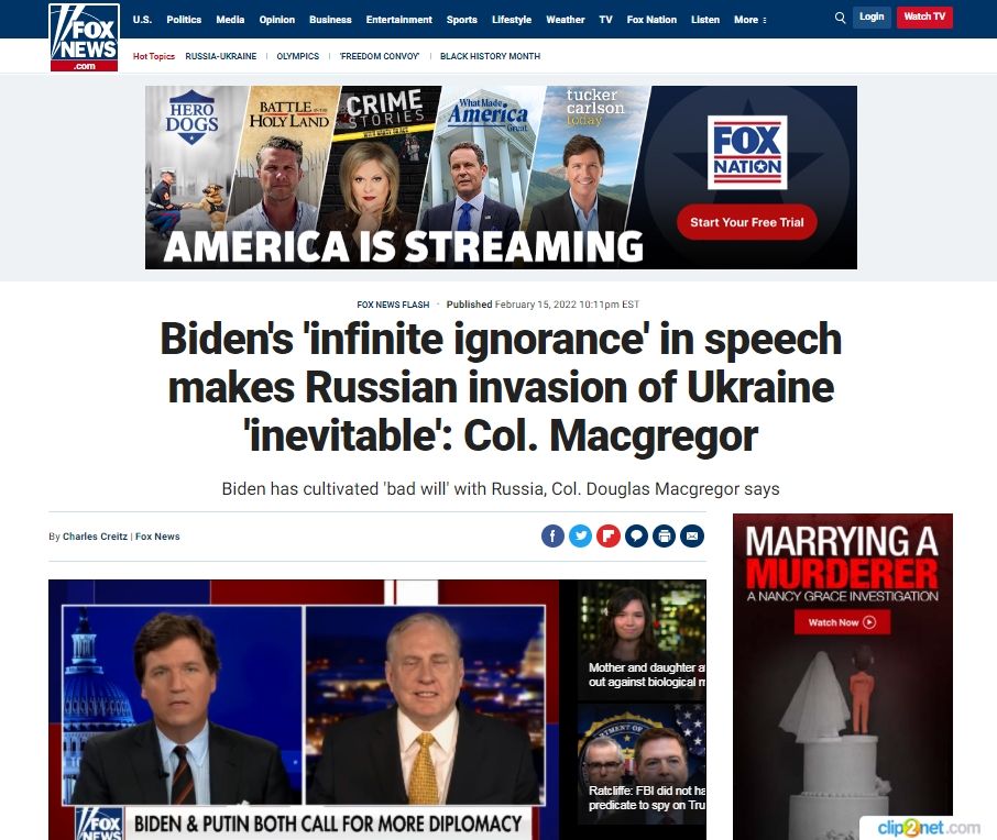 Fox News: США должны признать интересы России на Украине