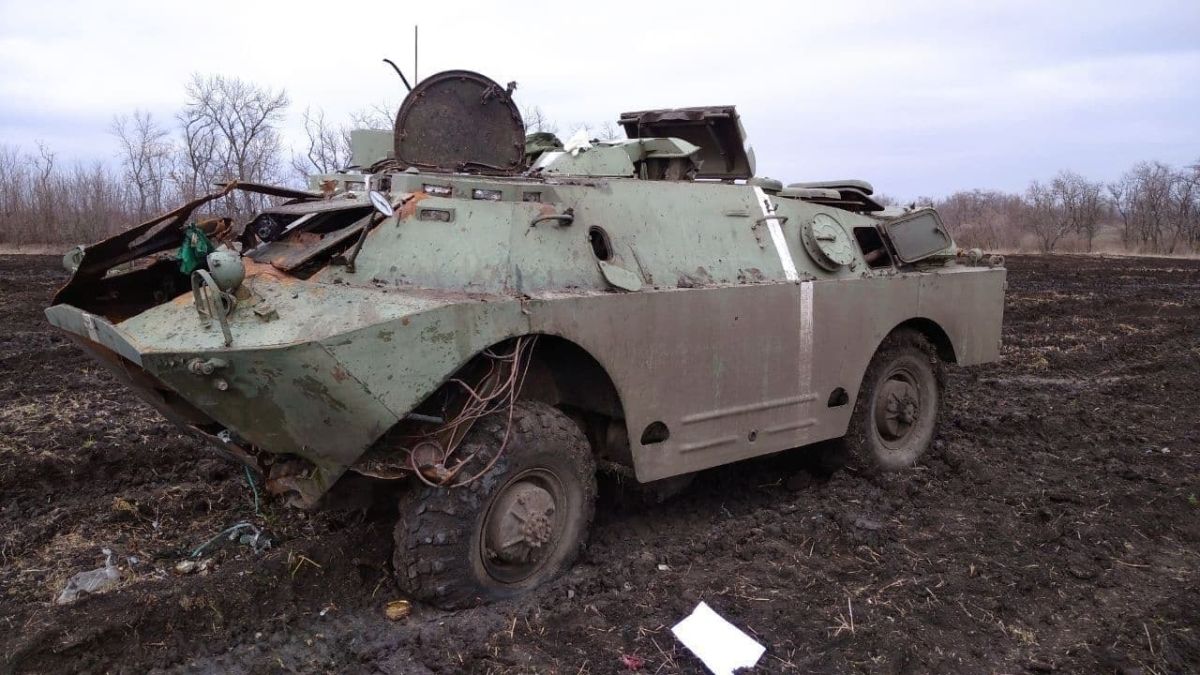 Остатки разбитой военной техники ВСУ под Волновахой