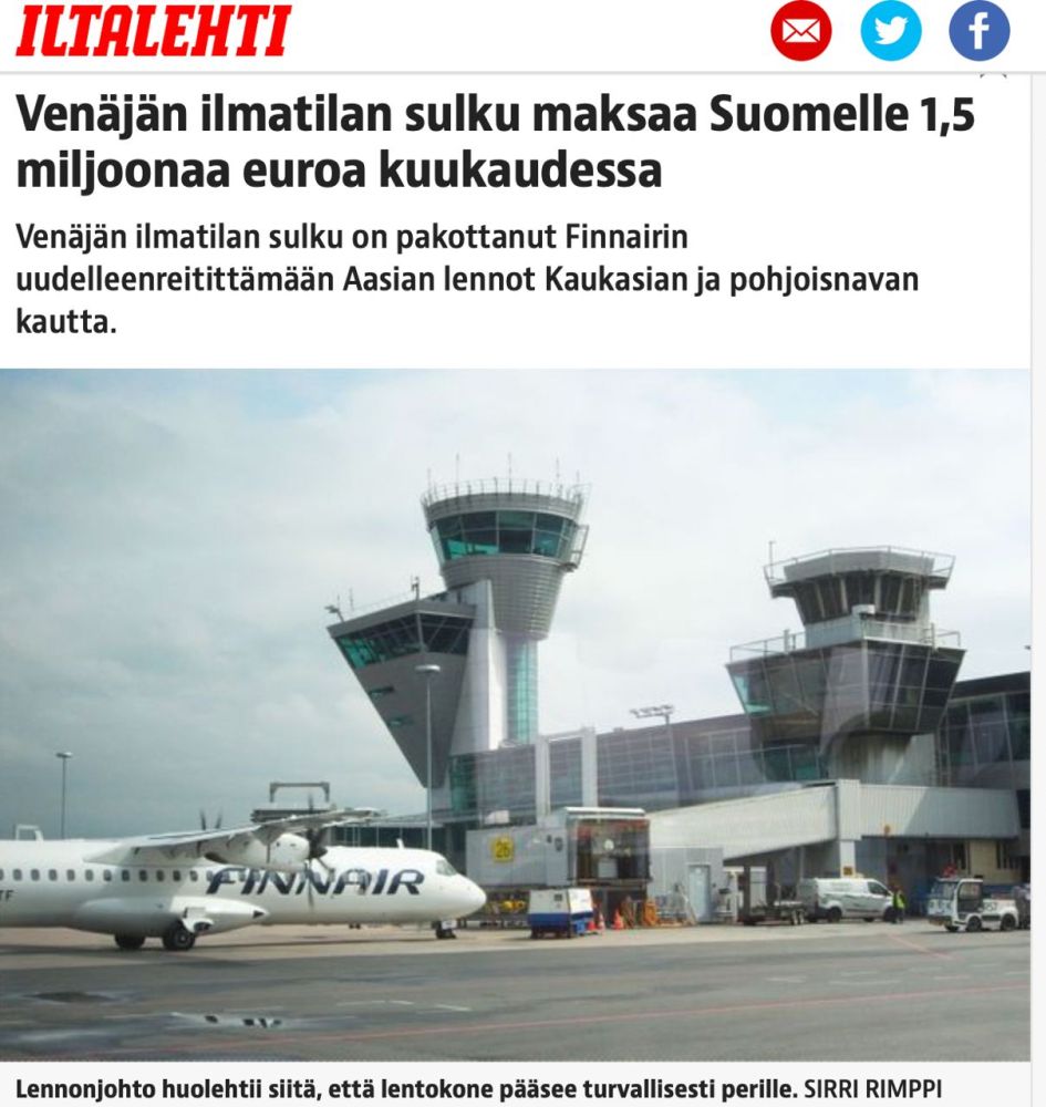В конце февраля Россия закрыла свое воздушное пространство в рамках ответных санкций, связанных с событиями на Украине, для 36 стран. Финляндия пострадала от этой меры особенно сильно – пишет финская газета Iltalehti.