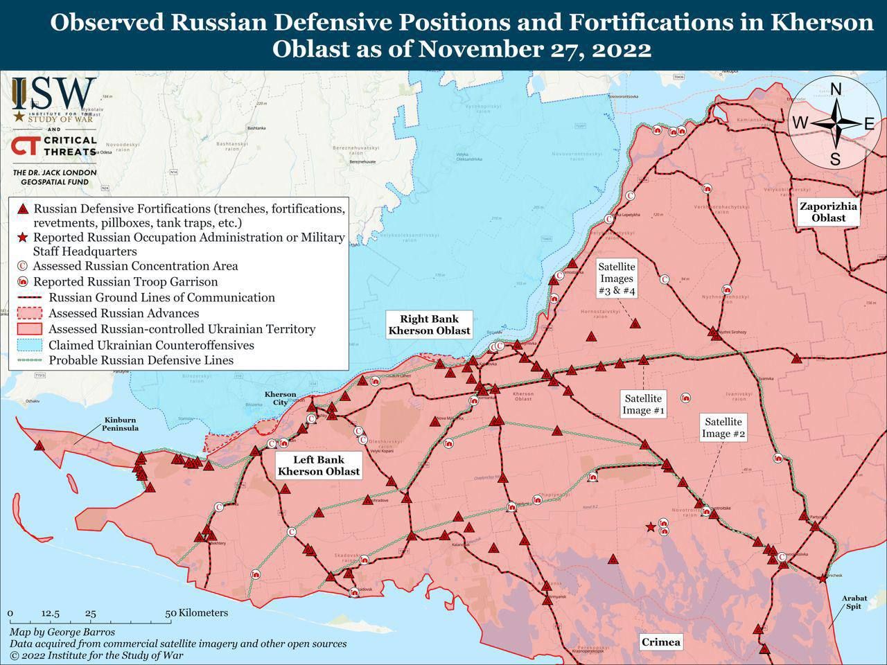 Линия фронта по версии американского ISW