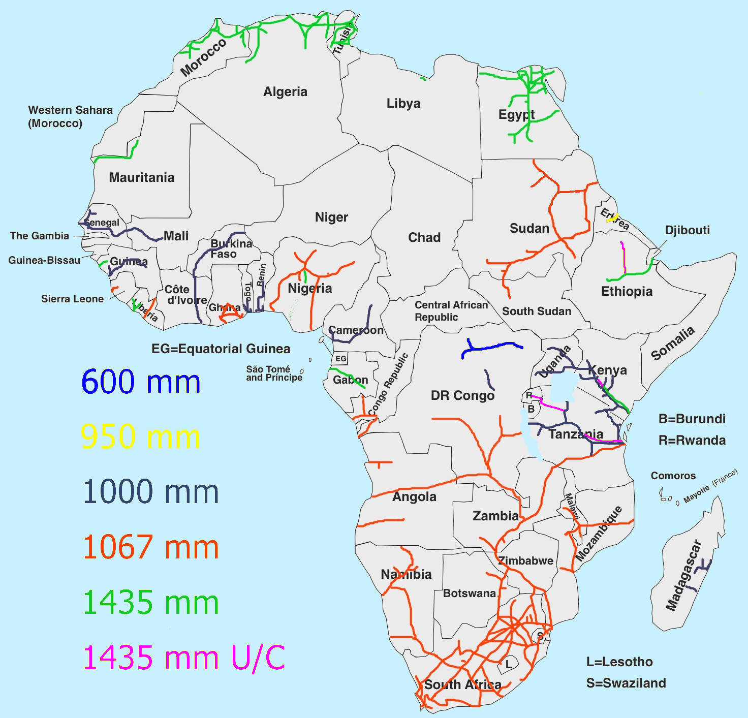 Железные дороги Африки,  2023 г.
