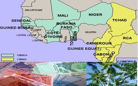 зоны  западно- и центральноафриканского франков