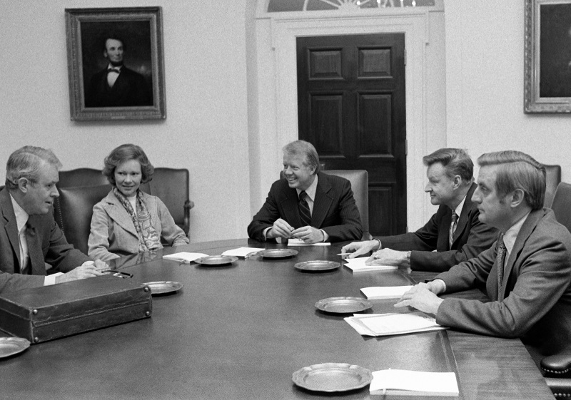 Бжезинский на совещании по Ближнему Востоку у президента Картера, 1978 г.