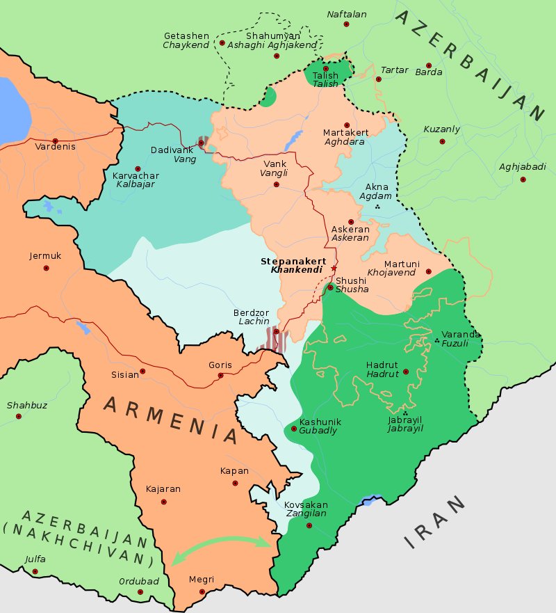 Контроль за территориями в Нагорном Карабахе и вокруг него