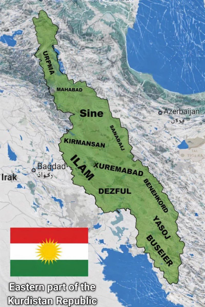 Претензии курдских националистов на западные районы Ирана простираются весьма широко
