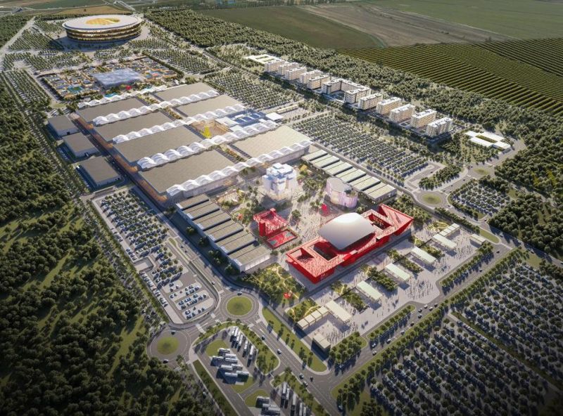 Схема основной площадки EXPO2027 в Белграде с Национальным стадионом