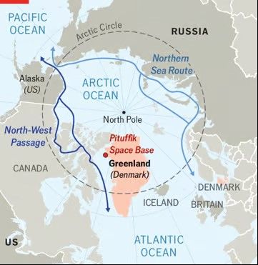 Расположение базы ВС США Питуффик в Гренландии
