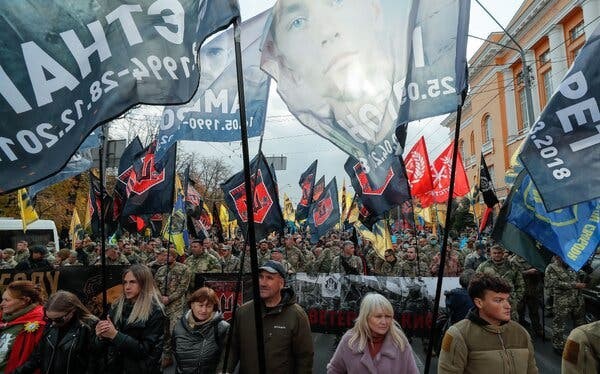 Митинг в годовщину создания запрещённой в России УПА* в Киеве