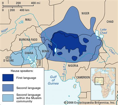 Распространение языка хауса в Западной Африке