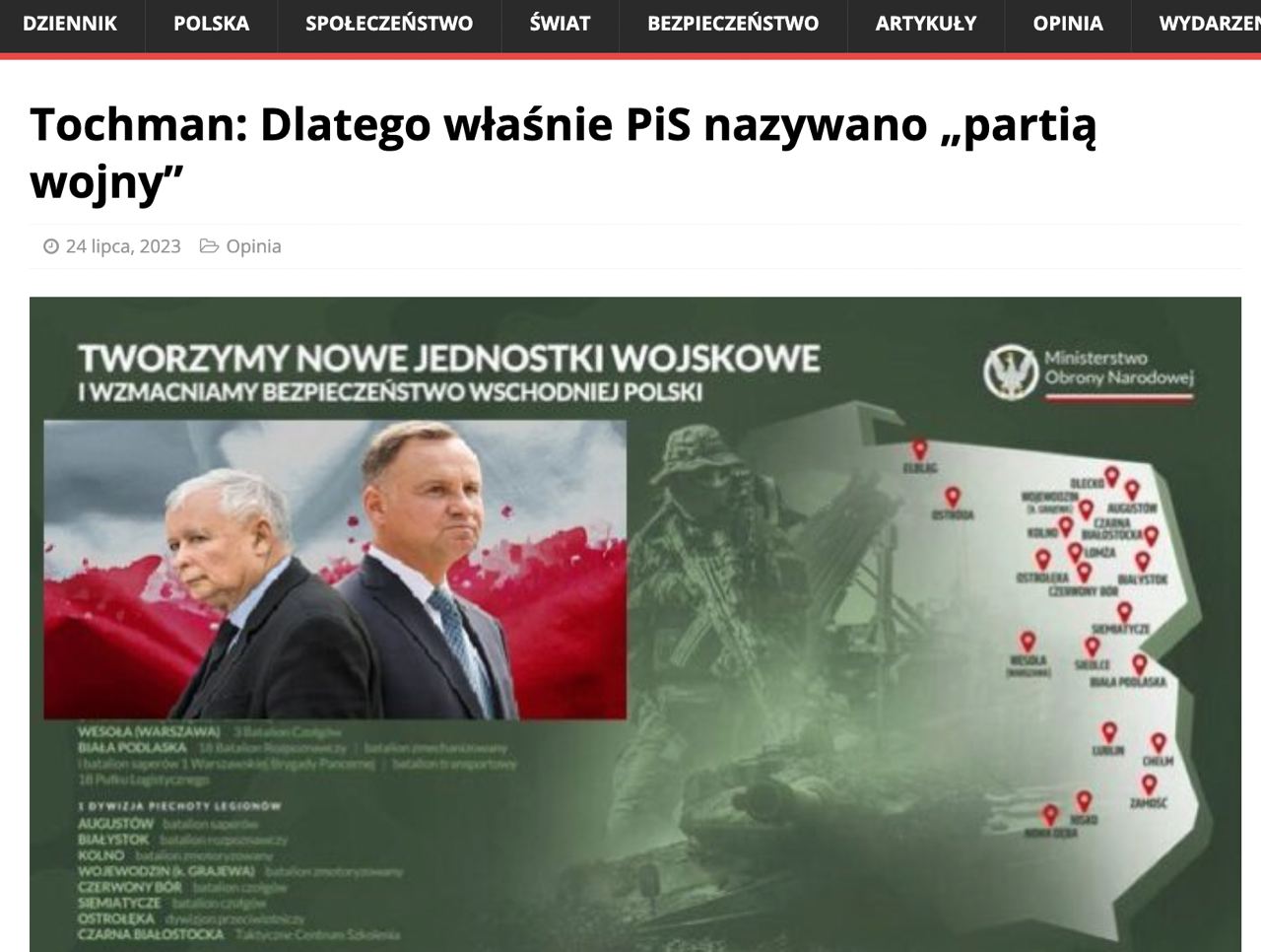 Не так давно польский министр национальной обороны Мариуш Блащак в связи с находящимися в Белоруссии отрядами ЧВК «Вагнер» заявил, что присутствие США в Польше будет являться лучшим методом сдерживания агрессора.