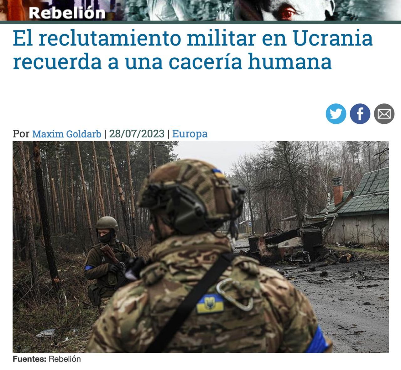Rebelion: Украина демонстрирует классовую сущность мобилизации на войну