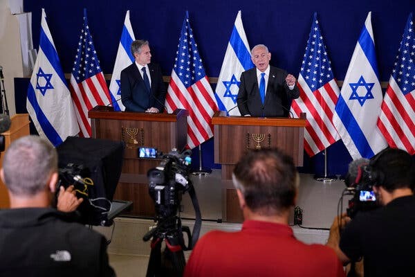 US Secretary of State E. Blinken and Israeli Prime Minister B. Netanyahu