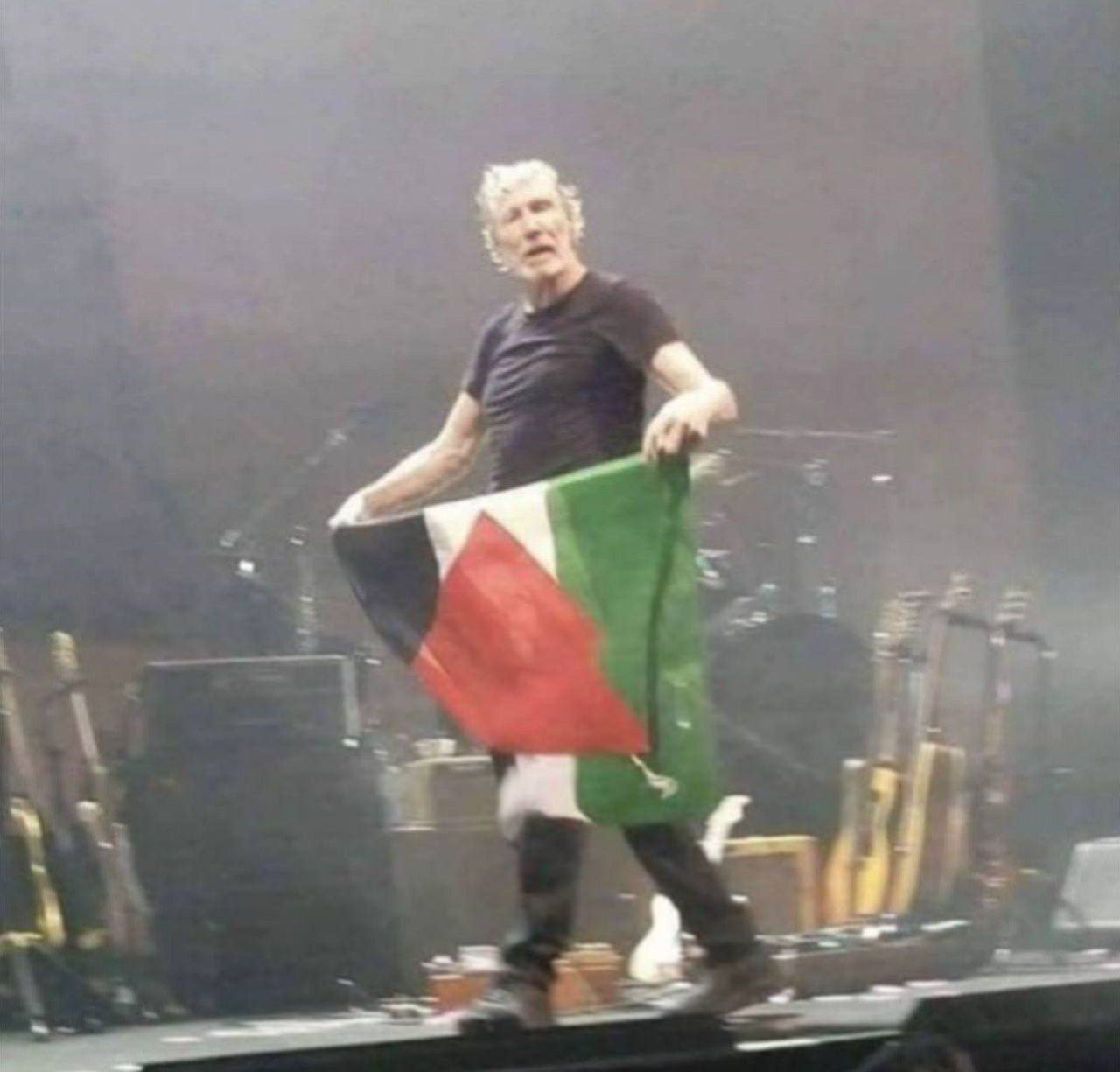 Основатель рок-группы Pink Floyd Роджер Уотерс развернул флаг Палестины на своём концерте в Лондоне 