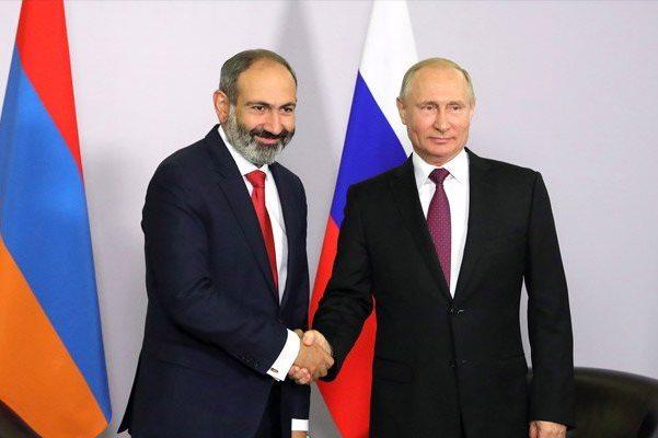 Глава правительства Армении Никол Пашинян и Президент России Владимир Путин.