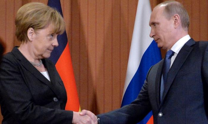 Владимир Путин и Ангела Меркель