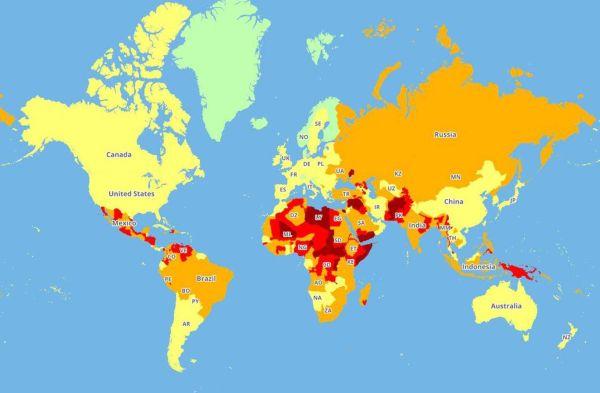 Карта International SOS.