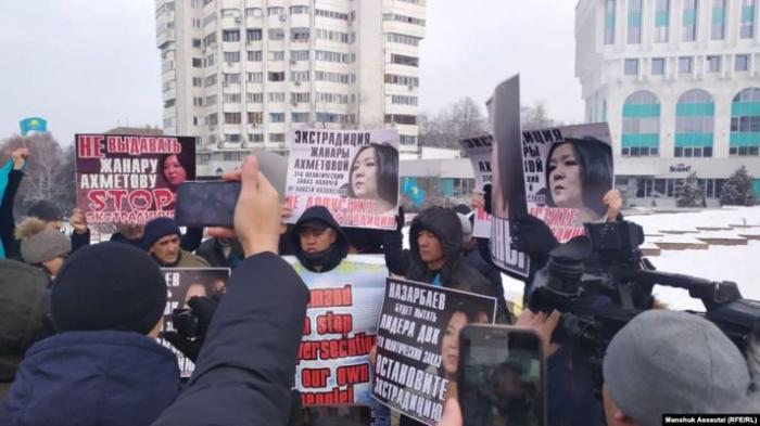 8 января в Алма-Ате прошла несанкционированная акция против экстрадиции в Казахстан блогера и правозащитницы Жанары Ахмет, которая с 2017 года скрывается на Украине.
