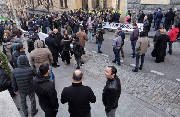 Митинг грузинской оппозиции в Тбилиси 5 февраля