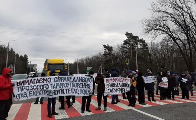 Перекрытие трассы в районе г. Лубны Полтавской области
